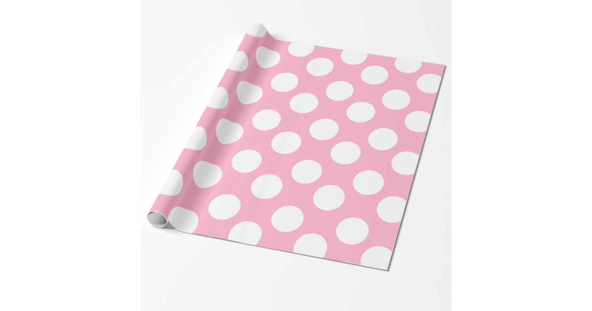 Pink and White Polka Dot Gift Wrapping Paper Zazzle
