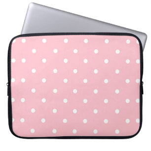 Pink and White Polka Dot Laptop Sleeve