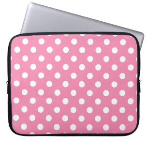 Pink and White Polka Dot Laptop Sleeve