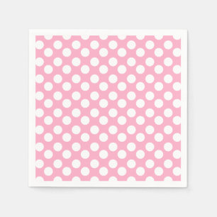 Pink and White Polka Dot Paper Napkin