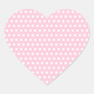 Pink and White Polka Dot Pattern. Spotty. Heart Sticker