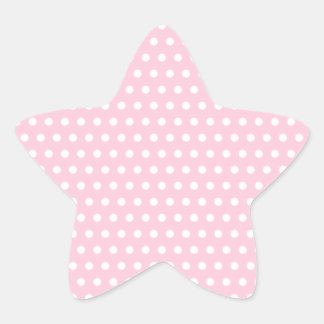 Pink and White Polka Dot Pattern. Spotty. Star Sticker