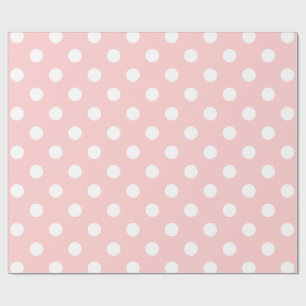 Pink and White Polka Dot Pattern Wrapping Paper