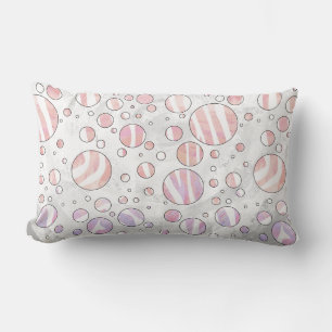 Pink and White Polka Dot Zebra Lumbar Cushion