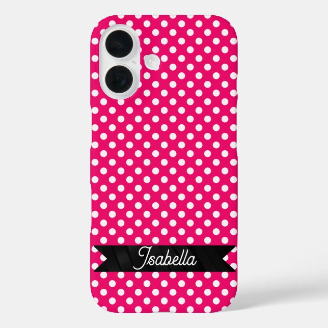 Pink and White Polka dots Case-Mate iPhone Case (Back)
