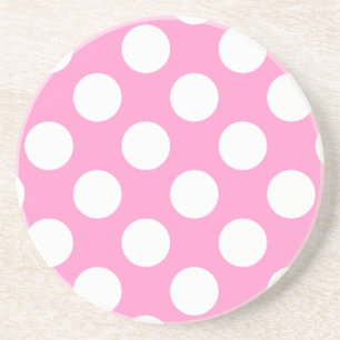 Pink and White Polka Dots Coaster