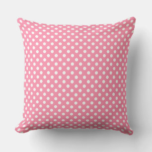 Pink and White Polka Dots Cushion