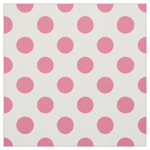 Pink and white polka dots fabric