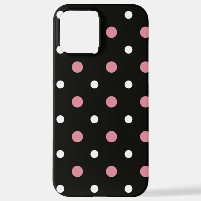 pink and white polka dots iPhone case (Back)