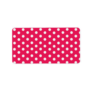 Pink And White Polka Dots Label
