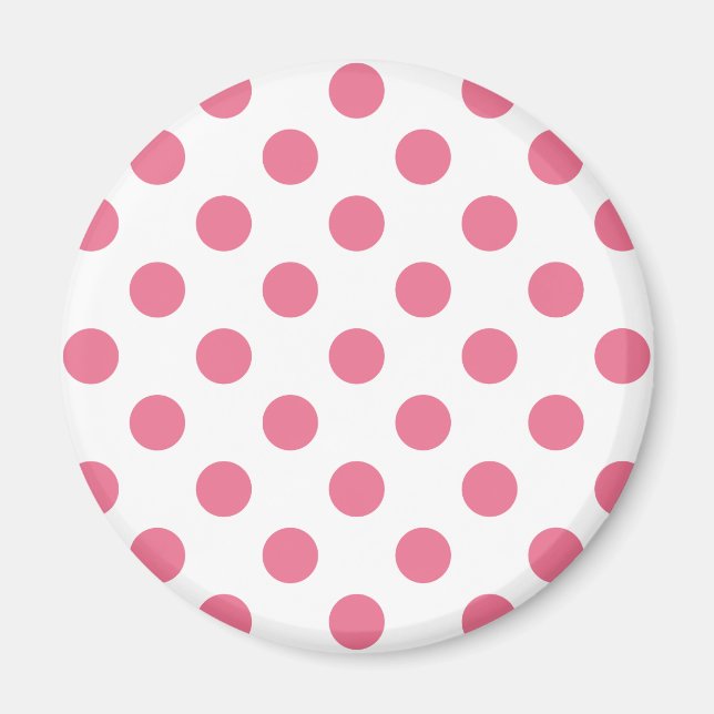 Pink and white polka dots magnet (Front)