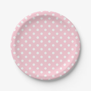 Pink and white Polka Dots Paper Plate