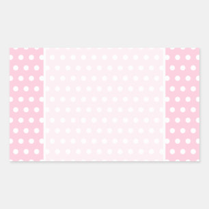 Pink and White Polka Dots Pattern. Rectangular Sticker