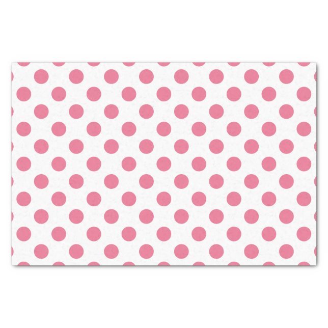 Pink and white polka dots tissue paper (Front)