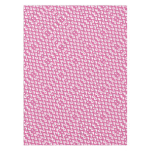 Pink and white puppy paws pattern tablecloth