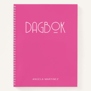 Pink and White Retro Style Dagbok Notebook