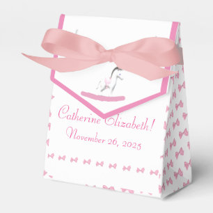 Pink and White Rocking Horse Favour Box