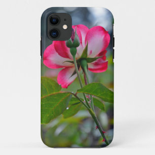 Pink and white rose iPhone 11 case