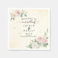 Pink and White Rose Dusky Blooms Program Fans