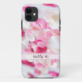 Pink and White Rose Petals iPhone 11 Case