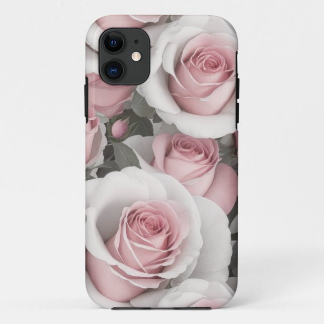 Pink and White Roses Case-Mate iPhone Case (Back)