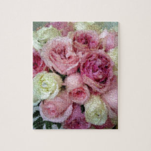 Pink and White Roses Jigsaw Puzzle