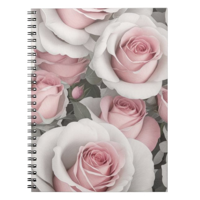 Pink and White Roses Notebook (Front)