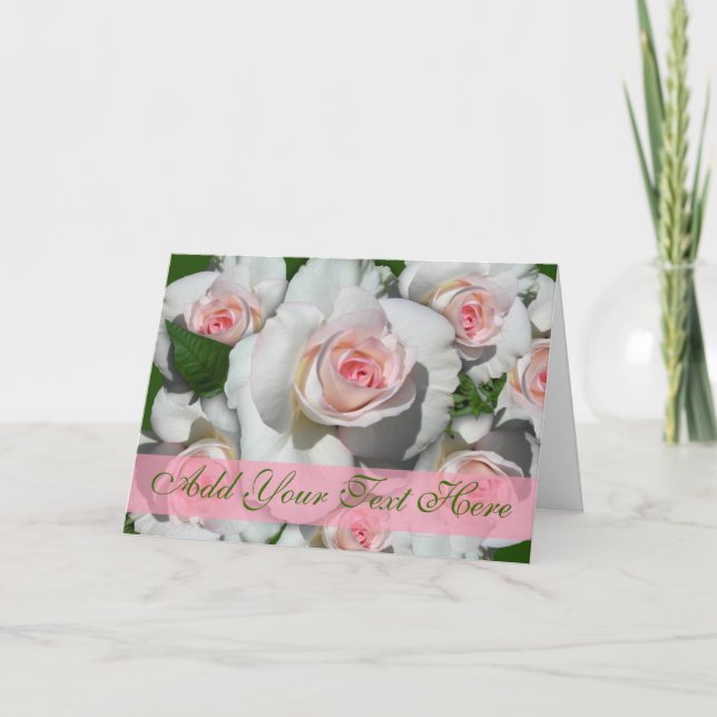 Pink and White Roses Notecards (Front)