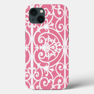 Pink and white scrollwork Case-Mate iPhone case