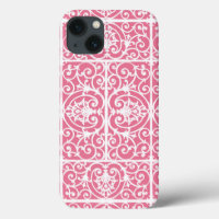 Pink and white scrollwork