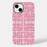 Pink and white scrollwork