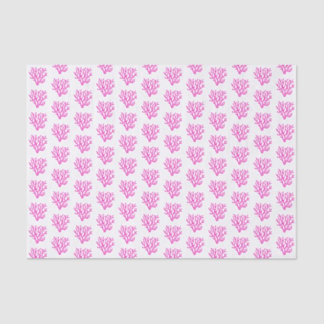 Pink and white sea coral tissue paper (Front)