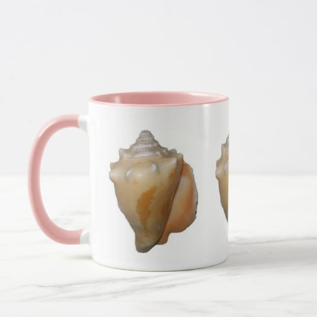 Pink and White Sea Shells Mug (Left)