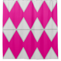 Pink and white Shower Curtain