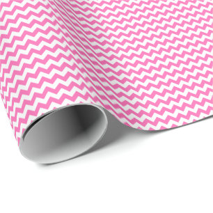 Pink and White Small Chevron Wrapping Paper