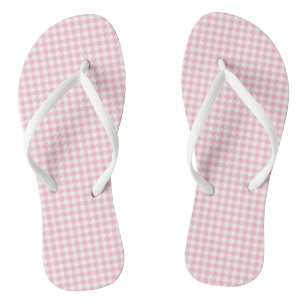 Pink and White Small Size Gingham Checks Thongs