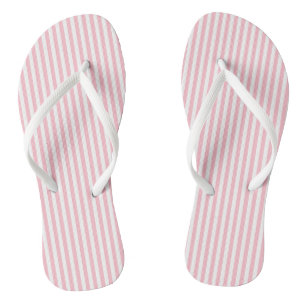 Pink and White Small Size Vertical Stripes Thongs