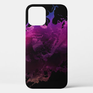 PINK AND WHITE SMOKE ILLUSTRATION iPhone 12 CASE