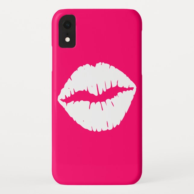Pink and White Smooch Case-Mate iPhone Case (Back)