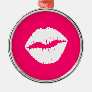 Pink and White Smooch Metal Tree Decoration