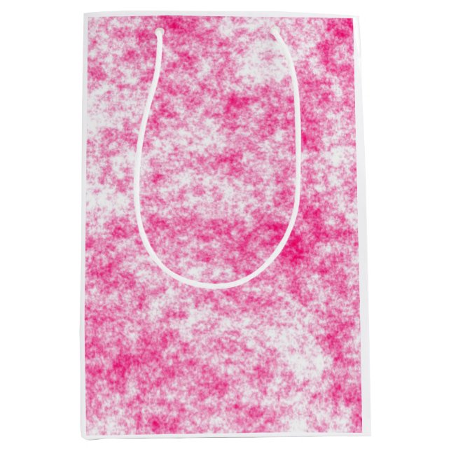 Pink and white speckles texture background medium gift bag (Front)