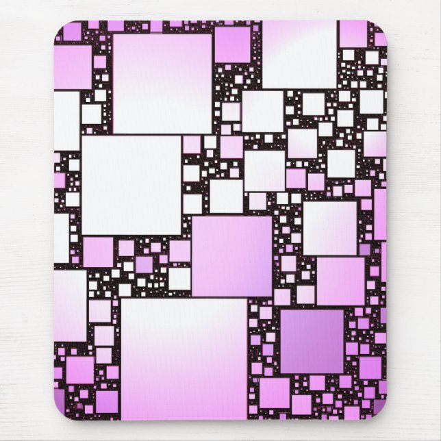 Pink and White Square Dancing Mouse Pad (Front)