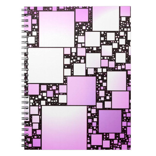 Pink and White Square Dancing Spiral Notebook (Front)