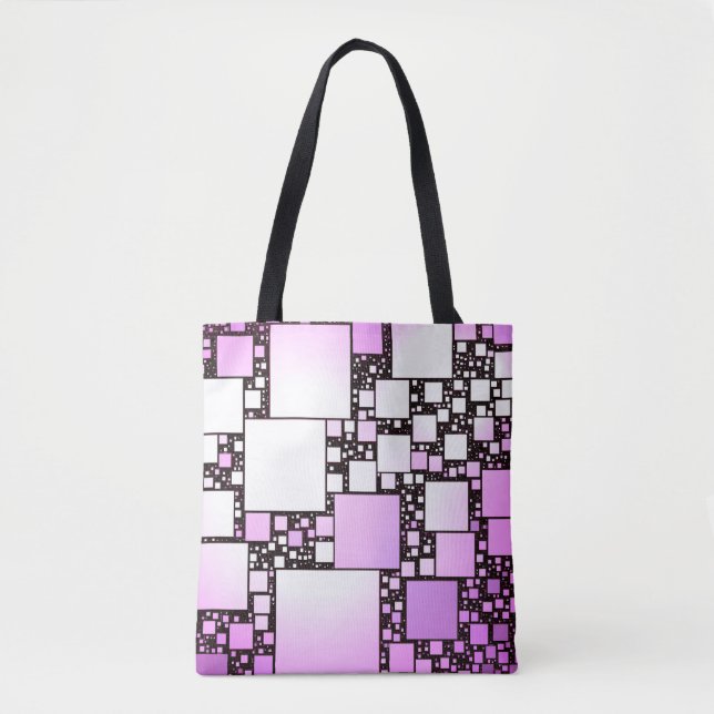 Pink and White Square Dancing Tote Bag (Front)
