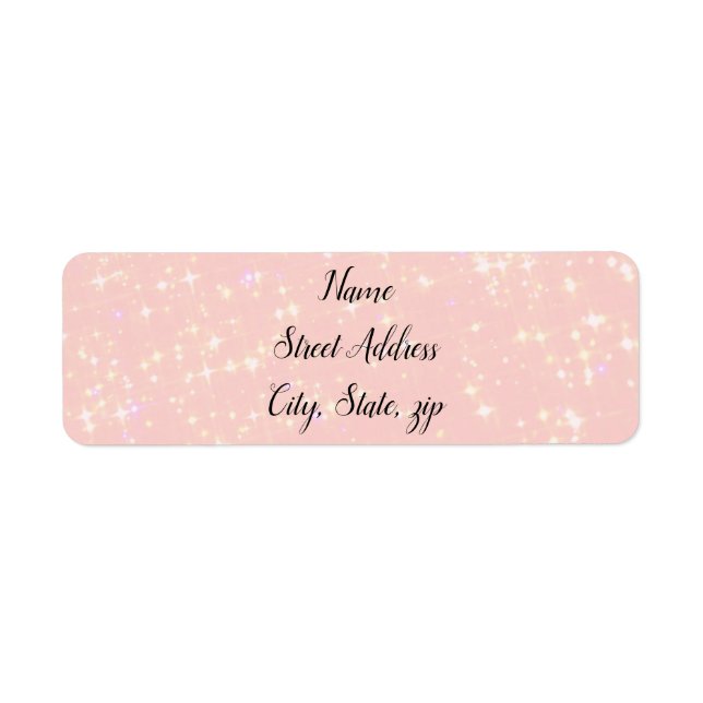 Pink and white stars girly return address label (Front)