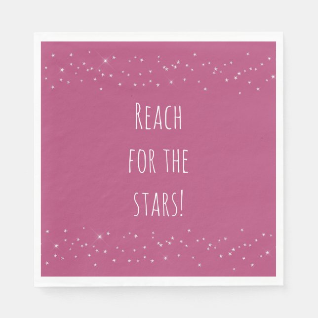 Pink and White Stars  Napkin (Front)