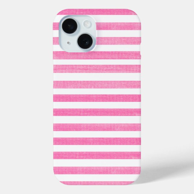 Pink and White Stripe Case-Mate iPhone Case (Back)