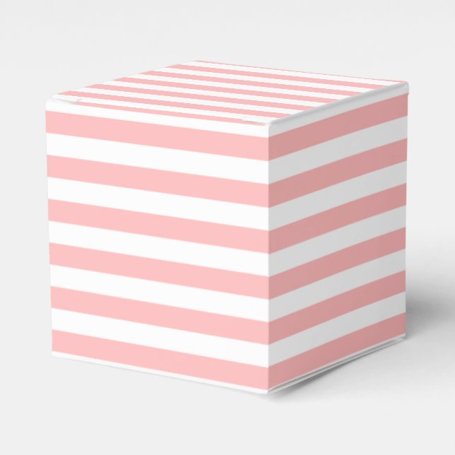 Pink and White Stripe Pattern Favour Box (Front Side)