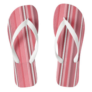 Pink and white Stripe Thongs