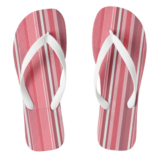 Pink and white Stripe Thongs (Footbed)